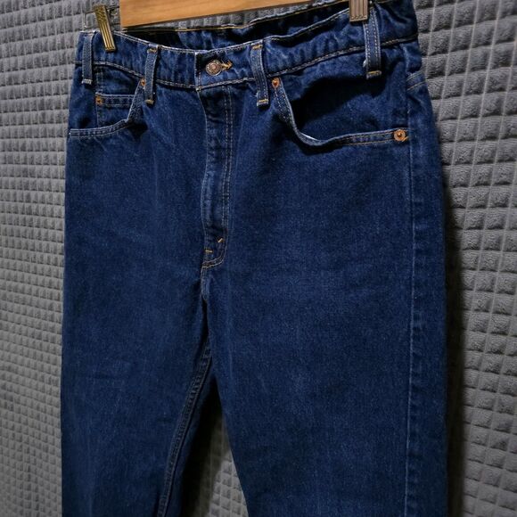 Levis 505 Orange Tab Jeans 34x30 VTG Mens USA Dark Wash Straight Dressy Western - Picture 3 of 16